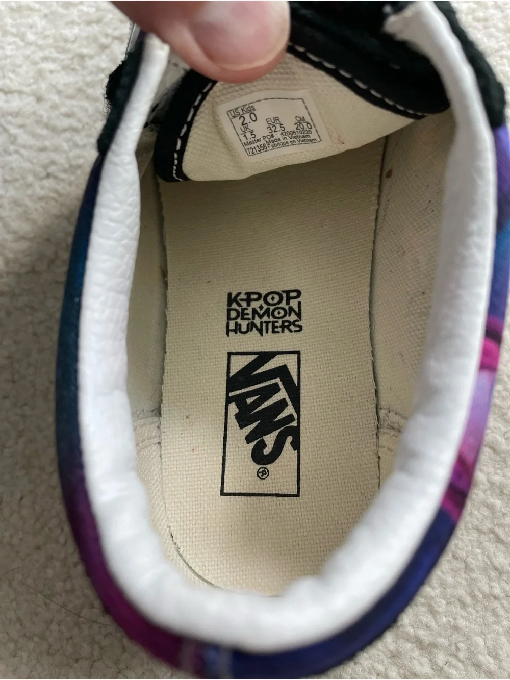 Kids K-pop Demon Hunters Shoes Vans size 2